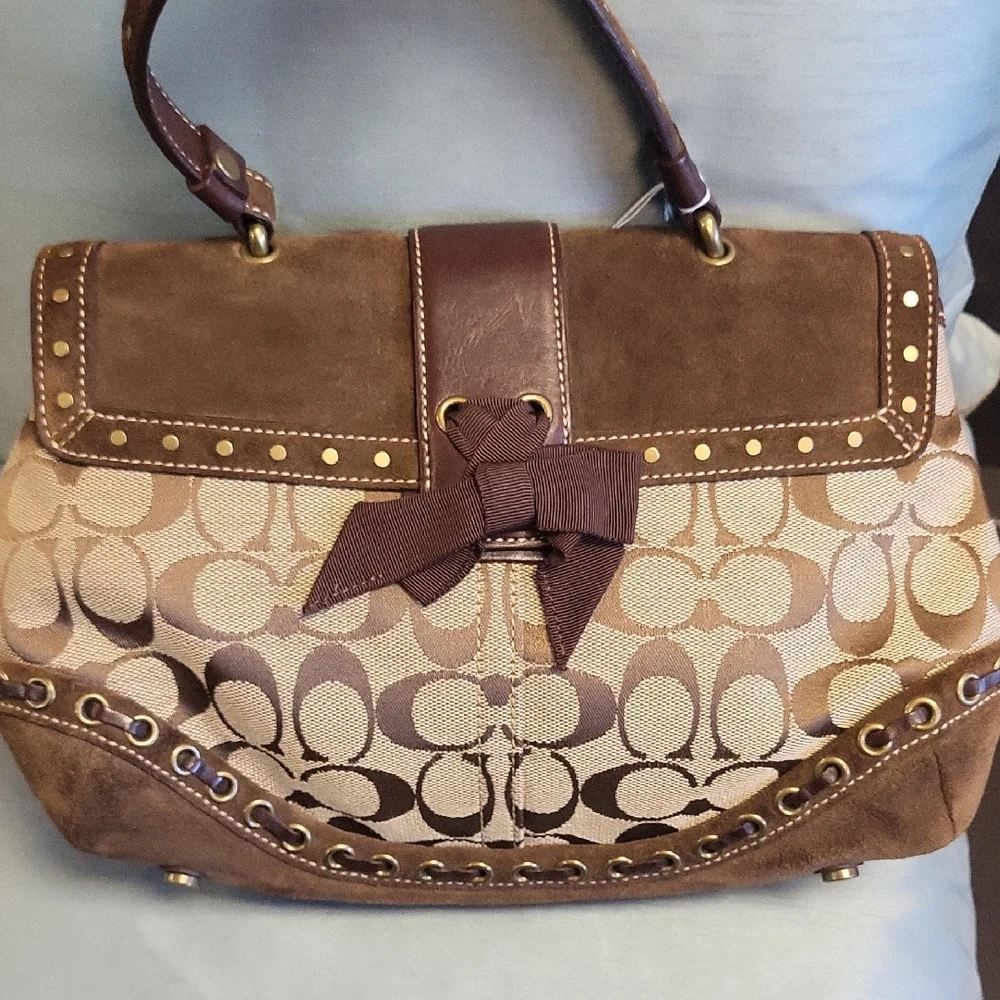 Coach Brown and Tan Women's Bag - Picture 3 of 13